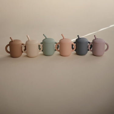 Mushie Silicone Training Cup + Straw, Lilac